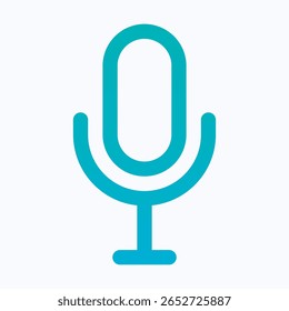 Microphone Lineal Gradient Icon For User Interface, Isolated Vector Icon.
