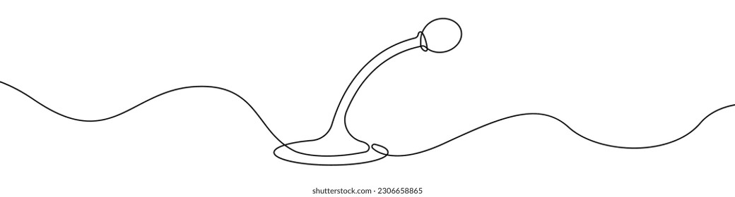 Microphone linear drawn continuous icon. Microphone one line vector black. Linear design of microphone vector.