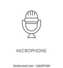 Microphone linear icon. Microphone concept stroke symbol design. Thin graphic elements vector illustration, outline pattern on a white background, eps 10.
