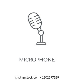 Microphone linear icon. Microphone concept stroke symbol design. Thin graphic elements vector illustration, outline pattern on a white background, eps 10.