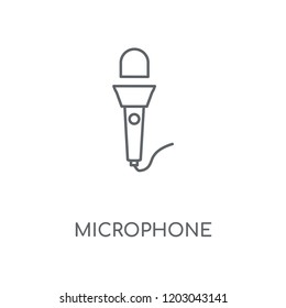 Microphone linear icon. Microphone concept stroke symbol design. Thin graphic elements vector illustration, outline pattern on a white background, eps 10.