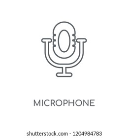 Microphone linear icon. Microphone concept stroke symbol design. Thin graphic elements vector illustration, outline pattern on a white background, eps 10.
