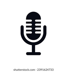 icono lineal de micrófono aislado. Ilustración del vector