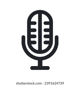 microphone linear icon isolated. Vector illustration