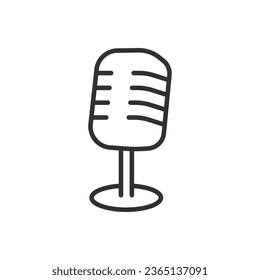 Microphone, linear icon. Line with editable stroke
