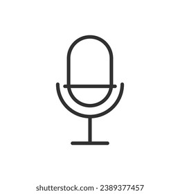 Micrófono, icono lineal. Línea con trazo editable