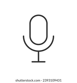 Micrófono, icono lineal. Línea con trazo editable