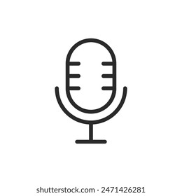 Microphone, linear style icon. Represents a microphone for recording or speaking. Editable stroke width.