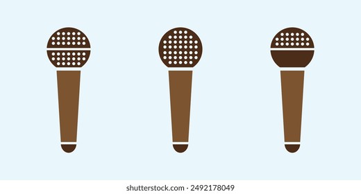 Microphone, linear style icon. Represents a microphone for recording or speaking. Microphone icon. Eps 10.