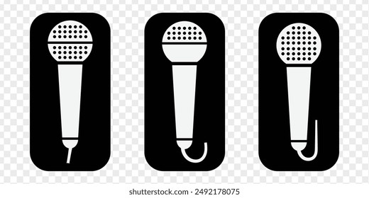 Microphone, linear style icon. Represents a microphone for recording or speaking. Microphone icon. Eps 10.