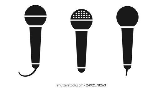 Microphone, linear style icon. Represents a microphone for recording or speaking. Microphone icon. Eps 10.