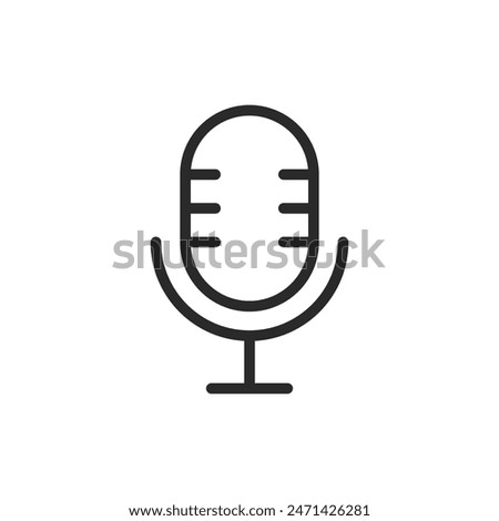 Microphone, linear style icon. Represents a microphone for recording or speaking. Editable stroke width.