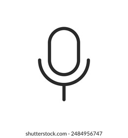 Microphone, linear style icon. Microphone symbol, indicating audio or voice recording. Editable stroke width.