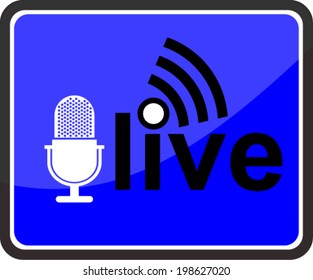 microphone, live, flat icon