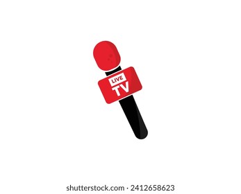 Microphone Live News vector icon 