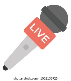 
Microphone with live tag symbol of live performance
