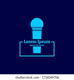 Microphone logo. Audio logo. Voice logo. Logo design in a modern and minimalist style. Suitable for Karaoke business