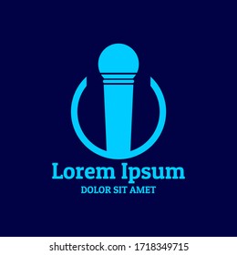 Microphone logo. Audio logo. Voice logo. Logo design in a modern and minimalist style. Suitable for Karaoke business