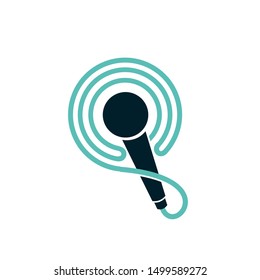 Microphone Logo Concept for broadcast and show