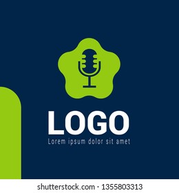 microphone logo concept. Designed for your web site design, logo, app, UI
