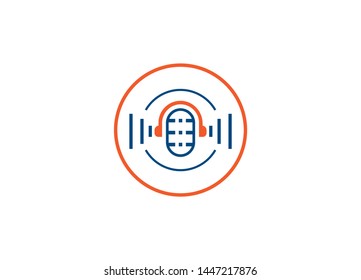 Microphone Logo, conference logo, voice logo, record logo
