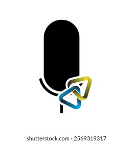 Microphone logo design. Microphone icon vector. Microphone icon vector.