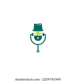 microphone logo design, podcast logo