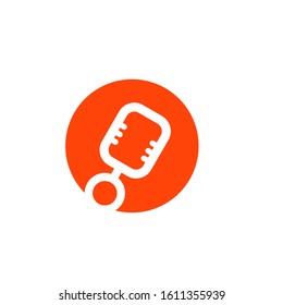 microphone logo design simple modern template
