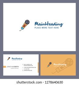 Microphone Logo design with Tagline & Front and Back Busienss Card Template. Vector Creative Design