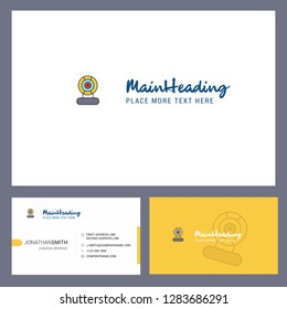 Microphone Logo design with Tagline & Front and Back Busienss Card Template. Vector Creative Design