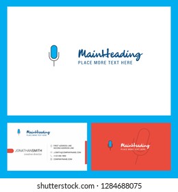 Microphone  Logo design with Tagline & Front and Back Busienss Card Template. Vector Creative Design
