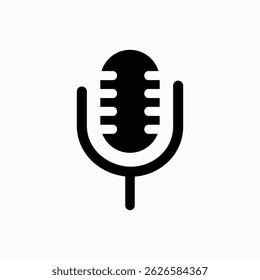 Microphone logo flat icon, podcast 