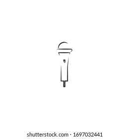 microphone logo icon design with simple line art style