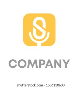 microphone logo icon design template sign