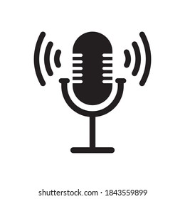 Logo de micrófono Vector de diseño de iconos