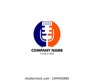 Microphone logo icon, podcast logo icon designs vector