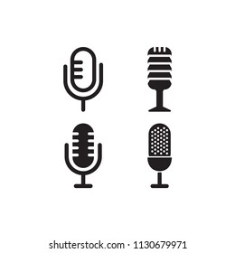 Microphone logo icon template