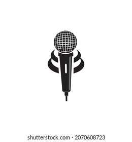 microphone logo illustration icon design vector