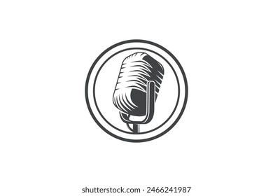 microphone logo isolated on white background