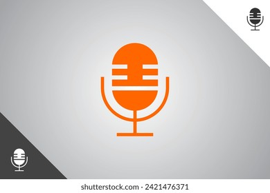 Microphone logo. Minimal and modern logotype. Perfect logo for business related to band, musicians and singers industry. Isolated background. Vector eps 10.