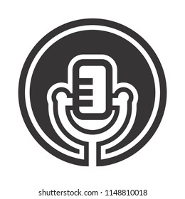 Microphone logo. Music logo. Sound symbol. Vector eps 08.