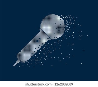 Microphone Logo Particles On Dark Background Stock Vector (Royalty Free