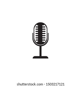 Microphone logo template vector icon illustration