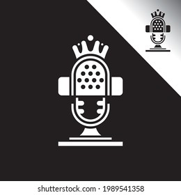 Microphone logo template vector icon design