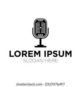microphone logo vector illustration isolated on white background