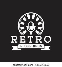 microphone logo vector, with modern classic style
