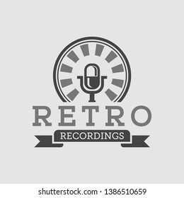 microphone logo vector, with modern classic style