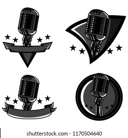microphone logo vector set for album or singer needed