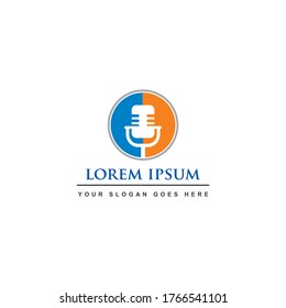 logotipo de micrófono, vector de logotipo de voz