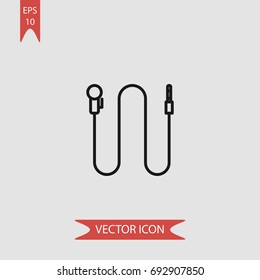 Microphone with long cable vector icon, illustration symbol